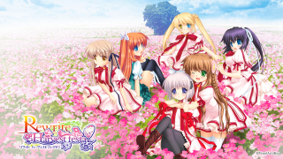 Anime girls field flowers tree - a field of flowers free wallpaper
