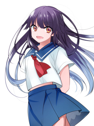 Long hair girl sailor uniform - a red bow tie free wallpaper