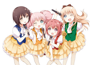 Girls dresses microphones singing middle - a group of girls free wallpaper