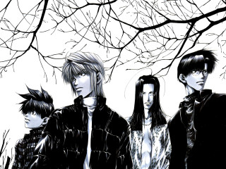 Group people tree no leaves - one man free wallpaper