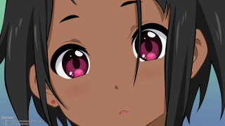 Anime girl black hair pink - pink eye free wallpaper