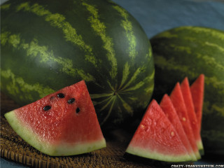 Watermelon slices table cut half - half free wallpaper for desktop