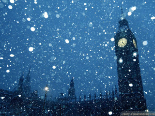 Clock tower snow sky lights - fantastic free wallpaper