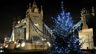 Christmas tree tower bridge london - a christmas tree free wallpaper