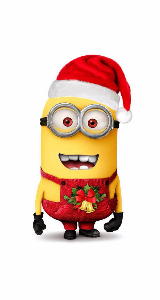 Minion santa hat glasses bell 3 - its chest free wallpaper