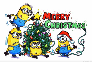 Christmas tree minions star drawing - a childs free wallpaper