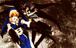 Anime couple tree bird flying - overhead free wallpaper