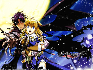 Anime couple full moon stars - a full moon sky free wallpaper