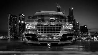 Car parked city skyline night - the car free wallpaper
