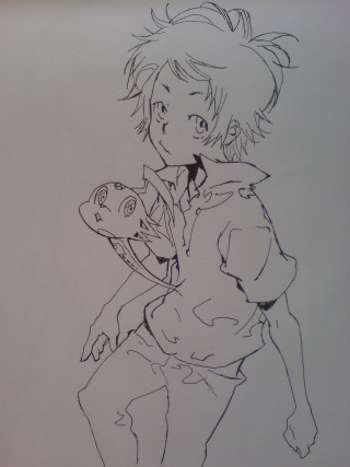 Boy holding doll girl holding - neoexpressionism free wallpaper