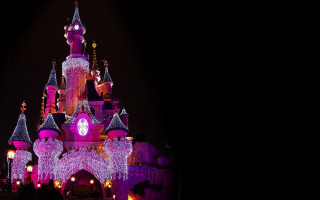 Castle clock night lights people 5 - magical free wallpaper for desktop