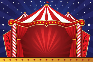 Circus tent red white stars - theatrical free wallpaper