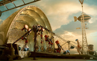 People giant structure clock ferris - kinetic art free wallpaper for desktop