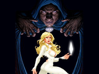Woman white suit holding candle - alan davis free wallpaper