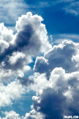 Plane flying blue cloudy sky 2 - sky free wallpaper