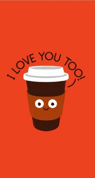 Coffee cup face love you - a face free wallpaper