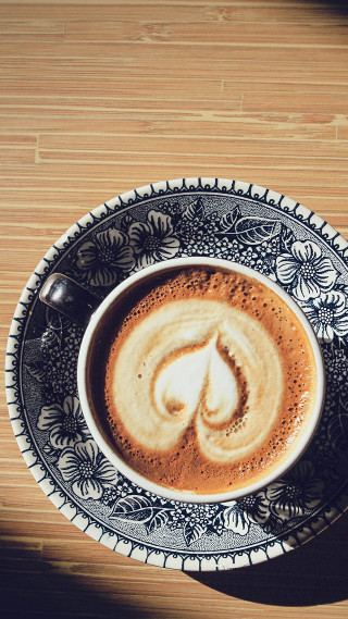 Coffee swirled cup saucer wooden - a wooden table free wallpaper
