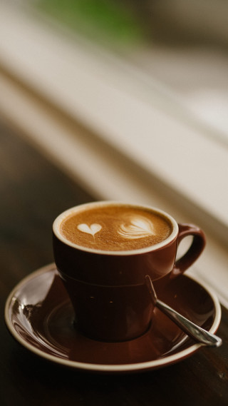 Coffee heart saucer table window - a table next free wallpaper