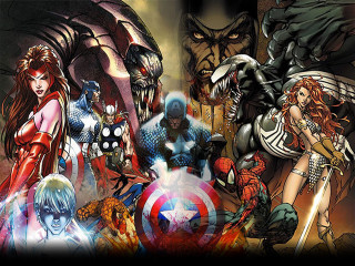 Avengers characters giant spider man - marvel comic free wallpaper