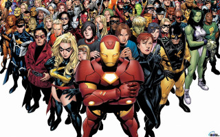 Avengers group crowd arms around 2 - a crowd of people free wallpaper