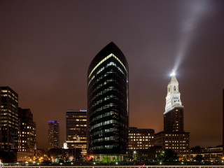 City skyline bridge clock tower 3 - everett warner free wallpaper