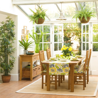Dining room table chairs potted 2 - a large window free wallpaper