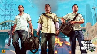 Three men briefcases bags city 2 - their hands in free wallpaper