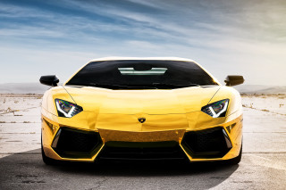 Yellow sports car parking lot 36 - a yellow sports car free wallpaper