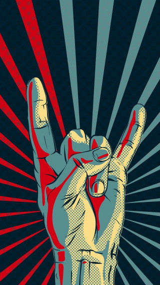 Peace sign red blue background - metal free wallpaper