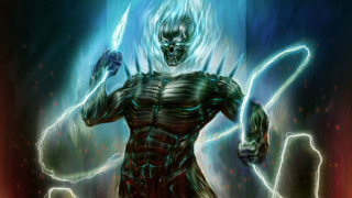 Man sword demon body painting - him free wallpaper for desktop