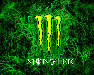 Monster logo green background black - swirl free wallpaper