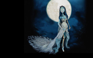 Woman white dress full moon - full free wallpaper
