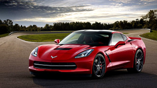 Red sports car driving forest 3 - a road next free wallpaper