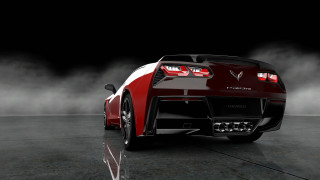 Red sports car dark room 71 - the hood and the hood free wallpaper