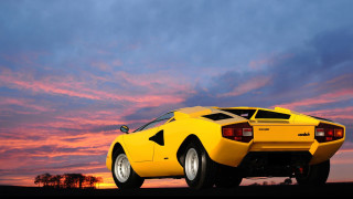 Yellow sports car field sunset - sunset free wallpaper