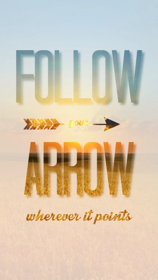 Follow arrow quote field sky - e. william gollings free wallpaper