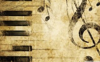 Grungy piano musical notes trebles 3 - cinematic composition free wallpaper