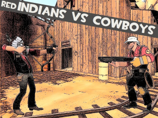Cartoon two men building bow - a cartoon free wallpaper