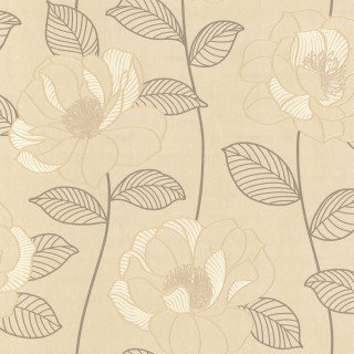 Beige flower wallpaper leaves stripes - an ultrafine free wallpaper