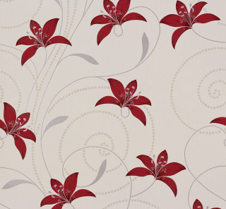 Red flower white background swirls - red flower free wallpaper