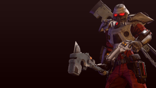 Robot gun helmet knife holding - a gun and a knife free wallpaper