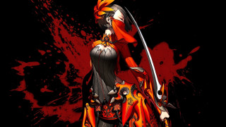 Woman black dress sword red 2 - game art free wallpaper