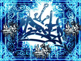 Blue black writing background frame - graffiti paint free wallpaper