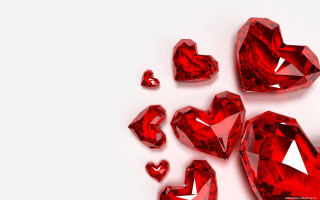 Red hearts white surface diamonds - anne dunn free wallpaper