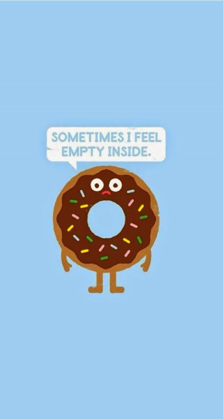 Donut thought bubble empty inside - minimalism free wallpaper