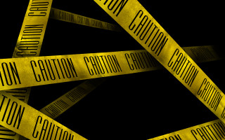 Caution tapes triangle black background - c4d free wallpaper