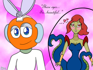 Cartoon woman strange head strange - a strange face free wallpaper
