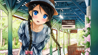 Woman hat blue eyes train 2 - a sign free wallpaper