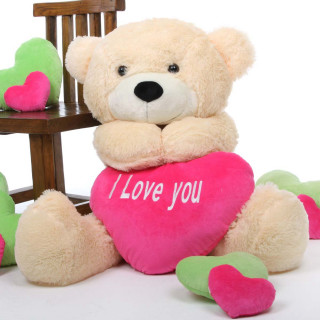 Teddy bear heart i love - free valentines wallpaper