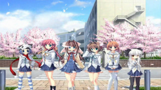 Anime girls cherry blossom street - a group of anime girls free wallpaper